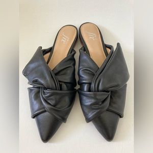 The Fix Knotted Leather Slip On Mules